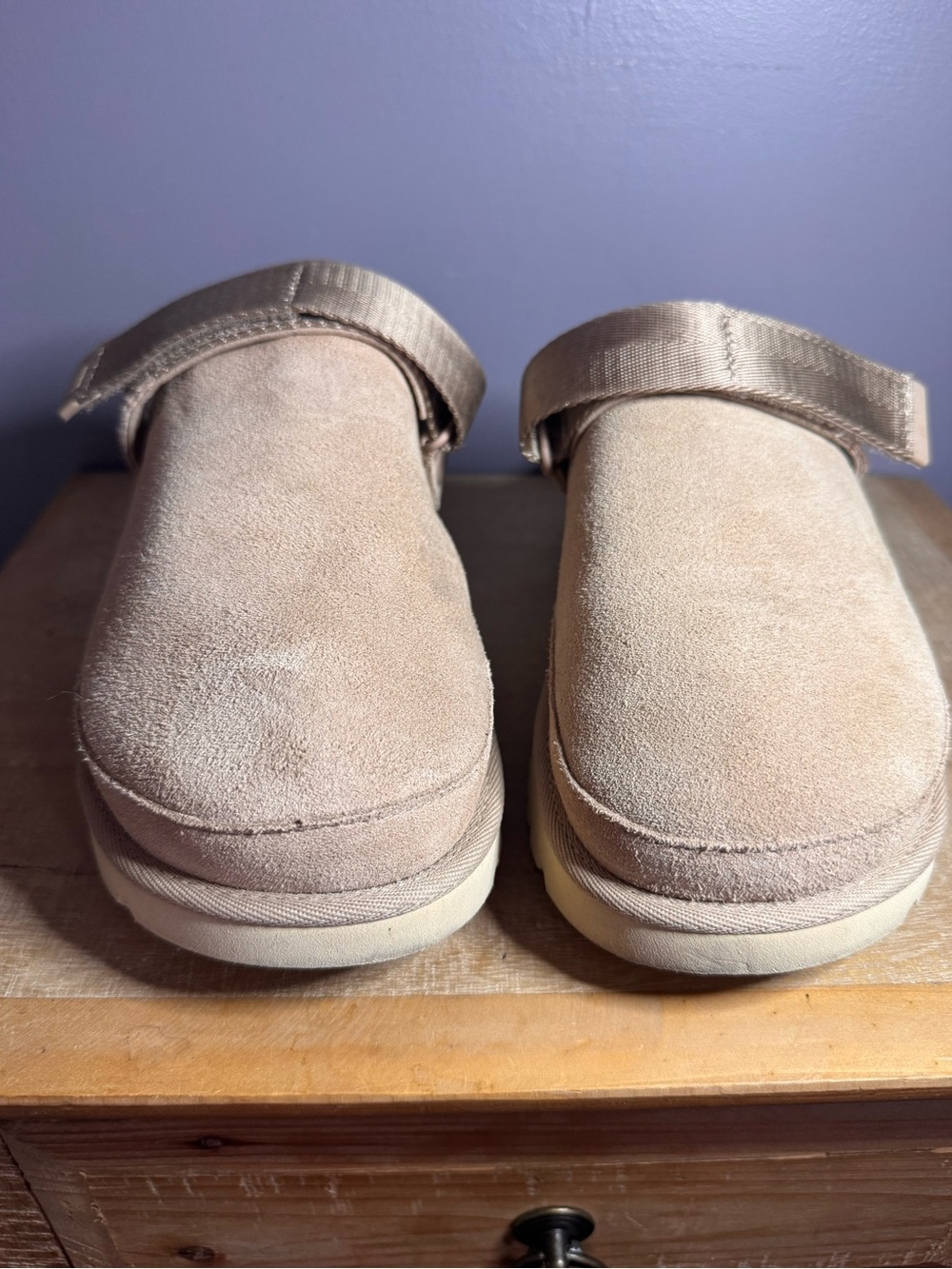 UGG Tan Suede Slip-On Mule with Adjustable Strap - Picture 4 of 6